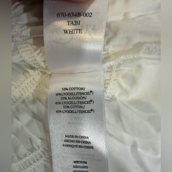 Rails Tabi Smocked Long Sleeve Top-Size Medium-White - Picture 11 of 15